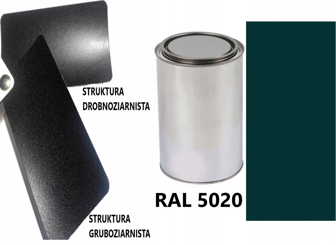 STRUKTURA GRUBOZIARNISTA RAL 5020 MAT 05-08 % DO PLASTIKU METALU AKRYL 1L