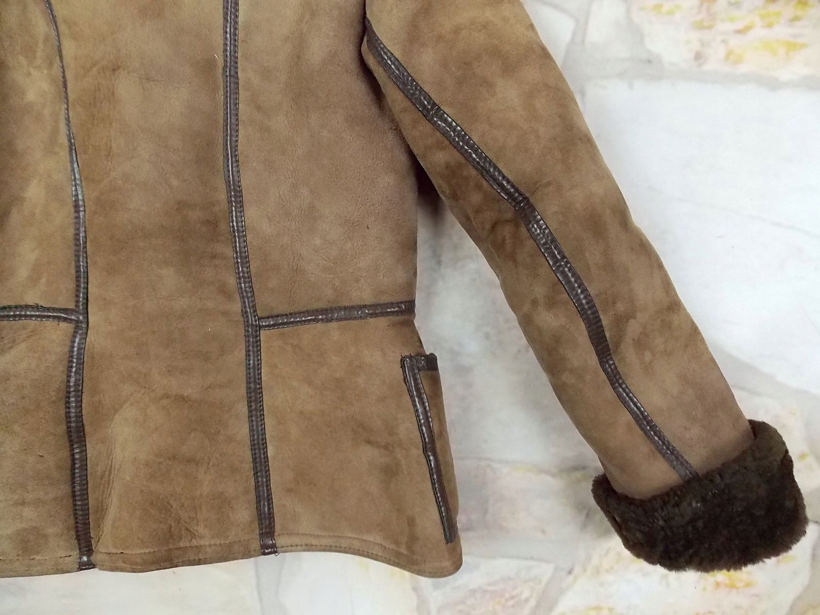 ANTARTEX kozuch skórzany damski M/L Zapięcie guziki