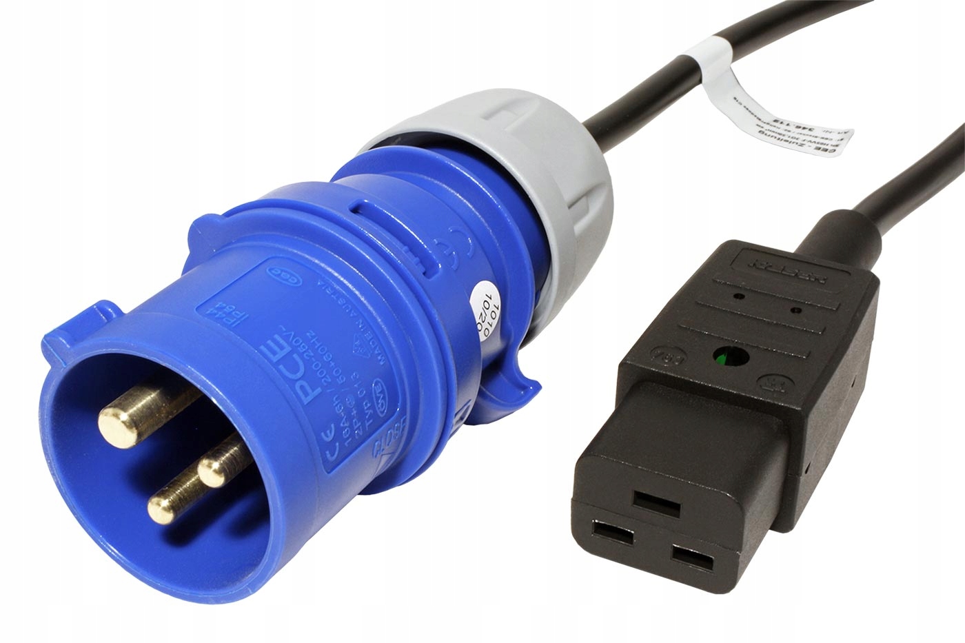 Bachmann Kabel síťový IEC60309 IEC320 C19, 16A, černý, 3 m
