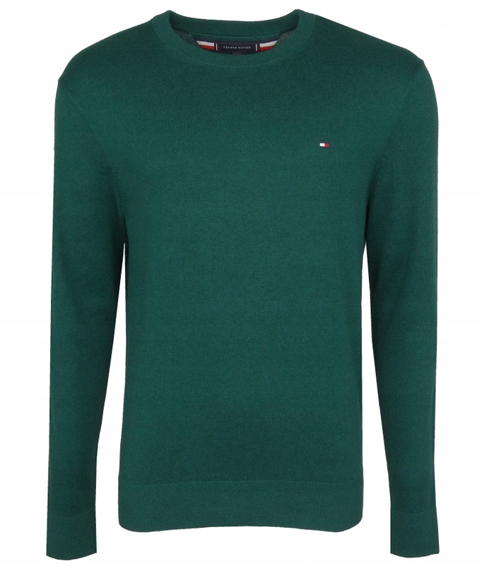 Tommy Hilfiger pánský svetr s kašmírem, lahvově zelená barva, M