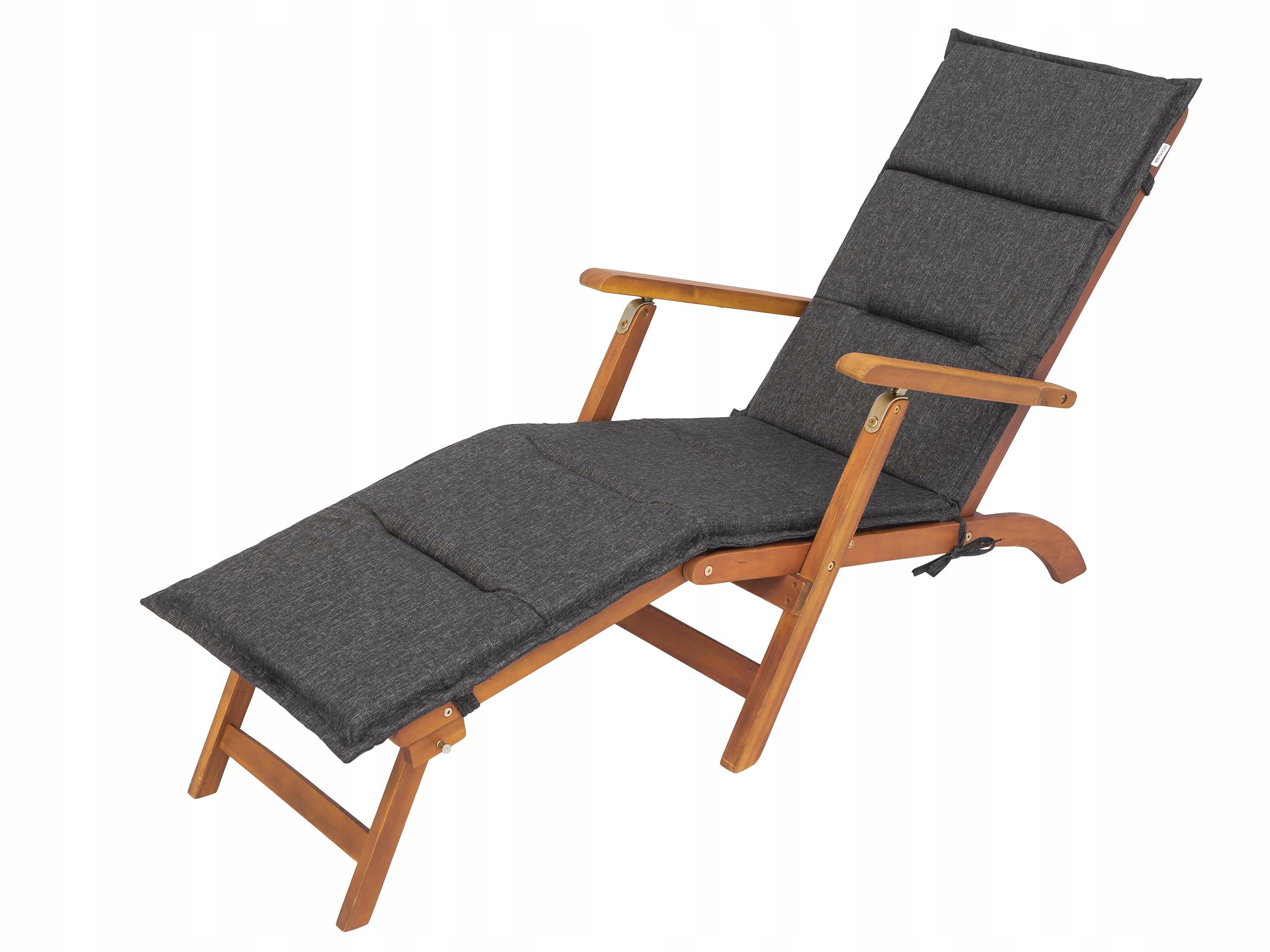 Polštář na zahradní a plážové lehátko Černá 182x42 cm