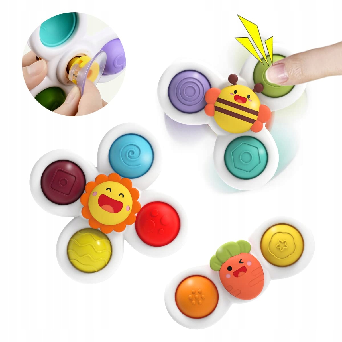 

3 szt. Przyssawka do kąpieli Spinner Toys