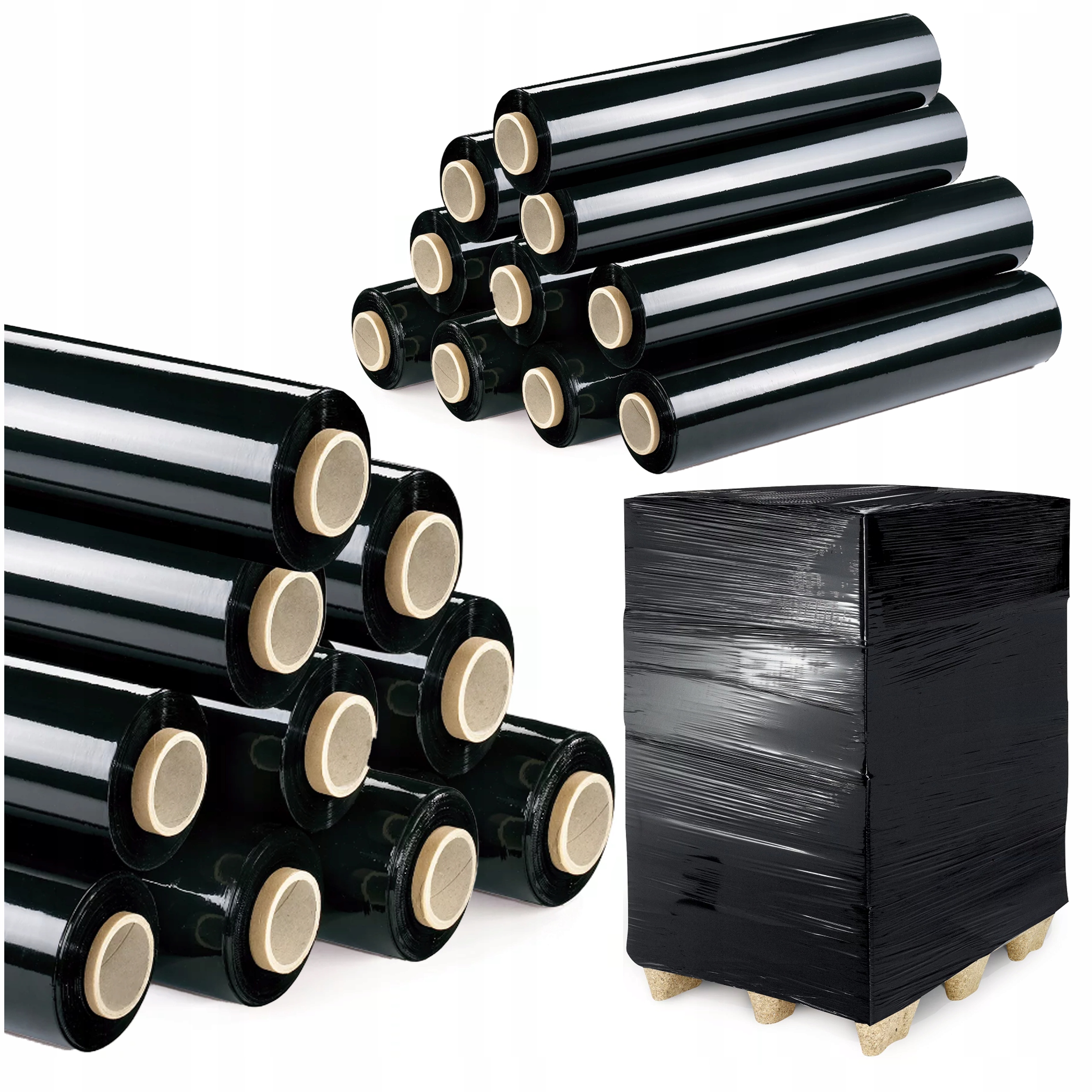 FOLIA STRETCH STRECZ XL MOCNA CZARNA 3KG 10 ROLEK