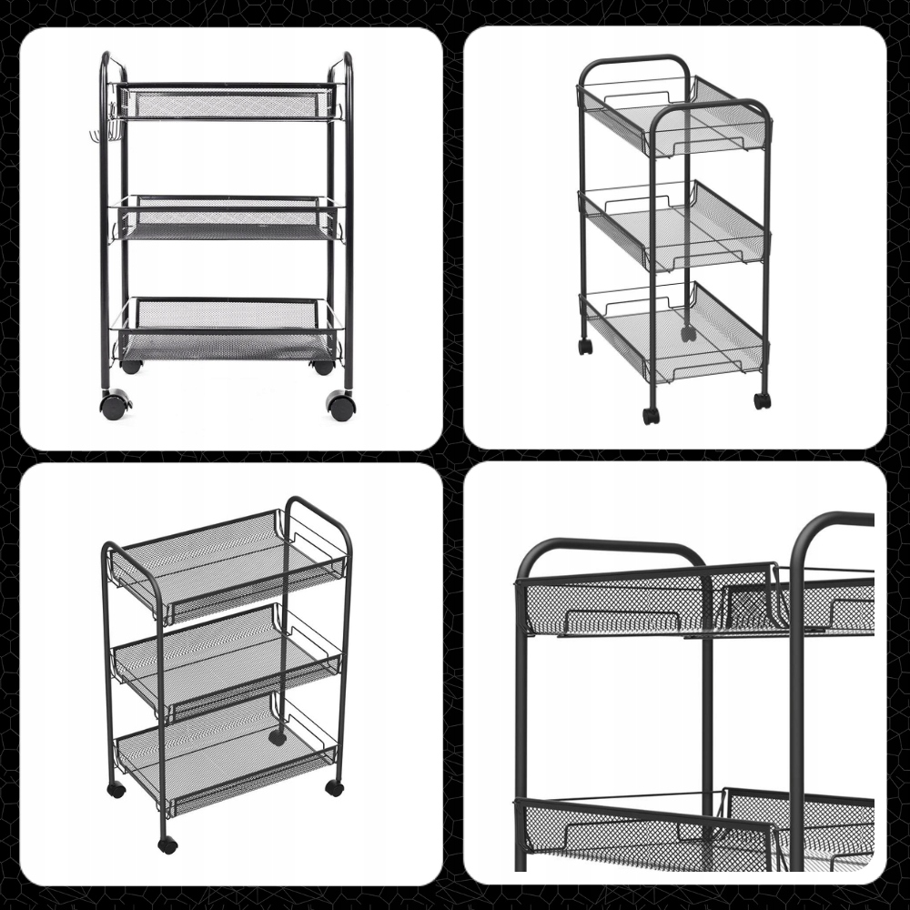 MOBILNA SZAFKA SOLIDNY REGAŁ STOLIK NA KÓŁKACH PRZENOŚNY Z BLOKADĄ METAL Kod producenta Mobilna szafka regał kuchenny