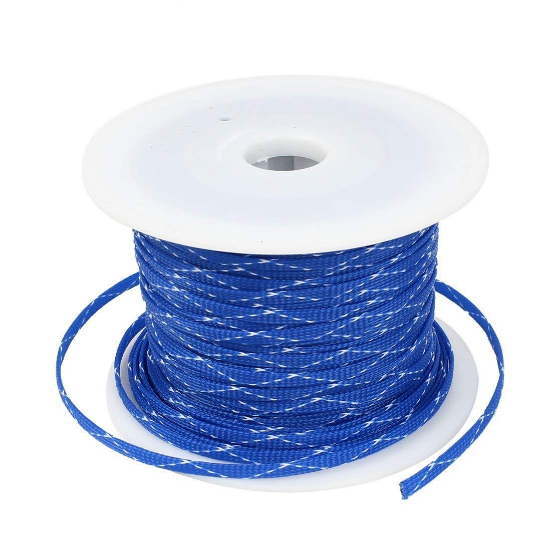 Oplot poliestrowy 4mm/8mm dł 10m niebiesko-biały