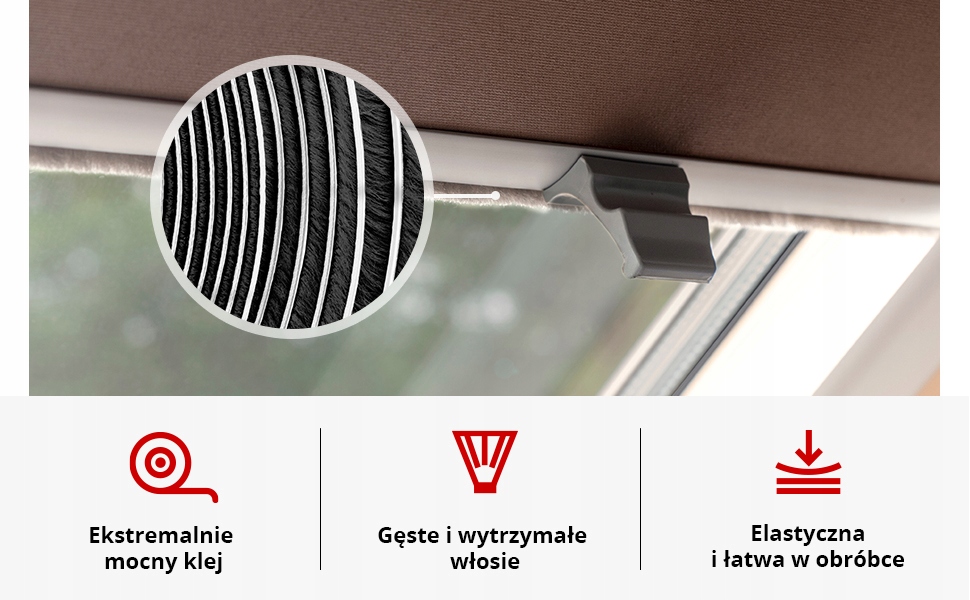 Uszczelka czarna do szafy samoprzylepna 6mm 50m Długość 5000 cm