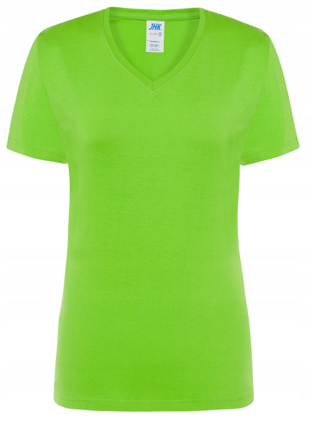 Bluzka dekolt w serek V-NECK 100% bawełna Lime M Marka JHK
