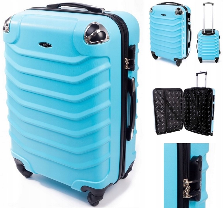 Walizka Duża Podróżna Twarda Bagaż Rgl Niebieska Lazurowa Abs