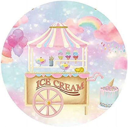 Tło fotograficzne Pokrowiec na sesje zdjęciową w kształcie koła 210cm Lody