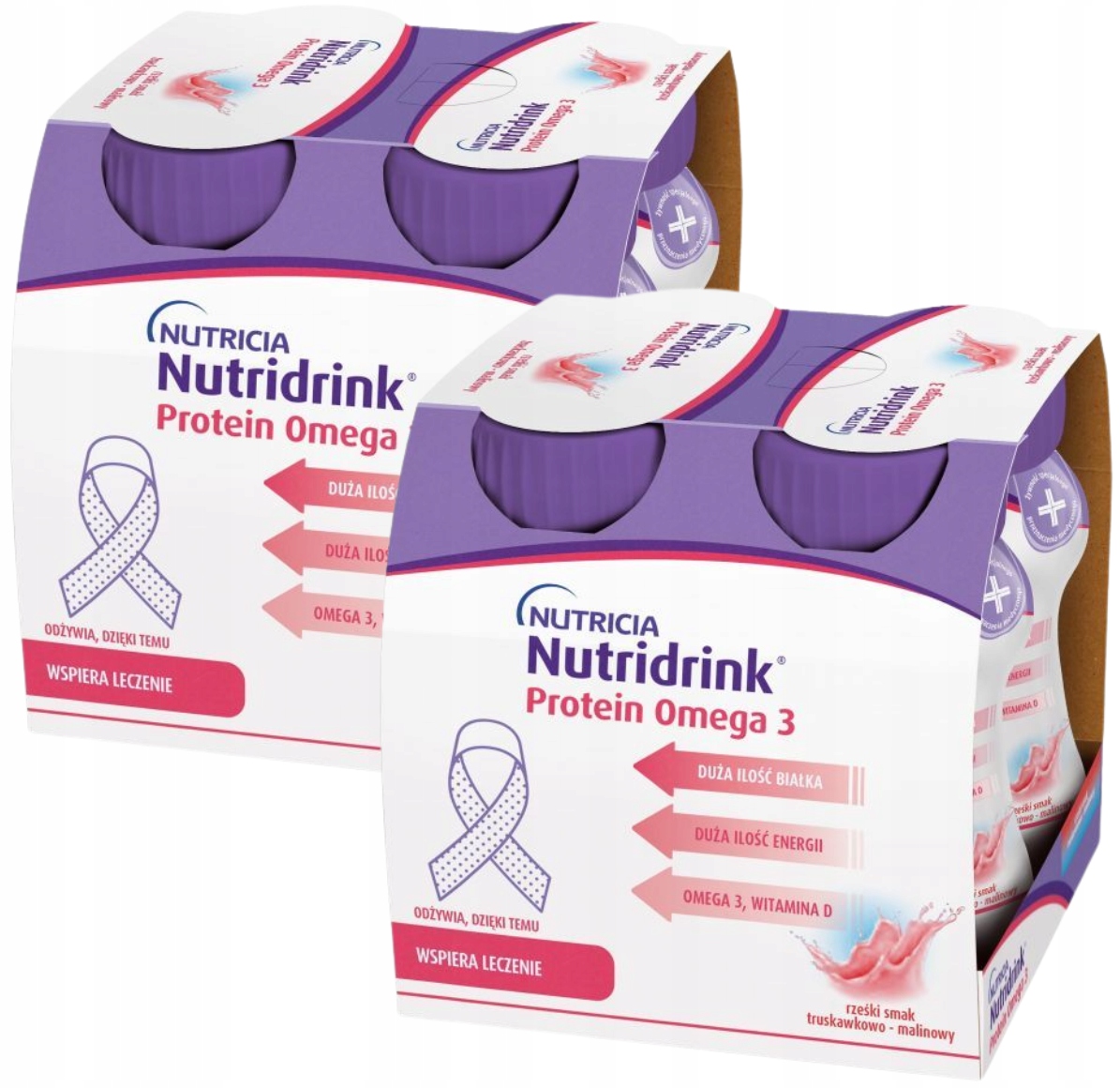 Nutridrink Protein Omega 3 smak truskawkowo-malinowy 8x125 ml