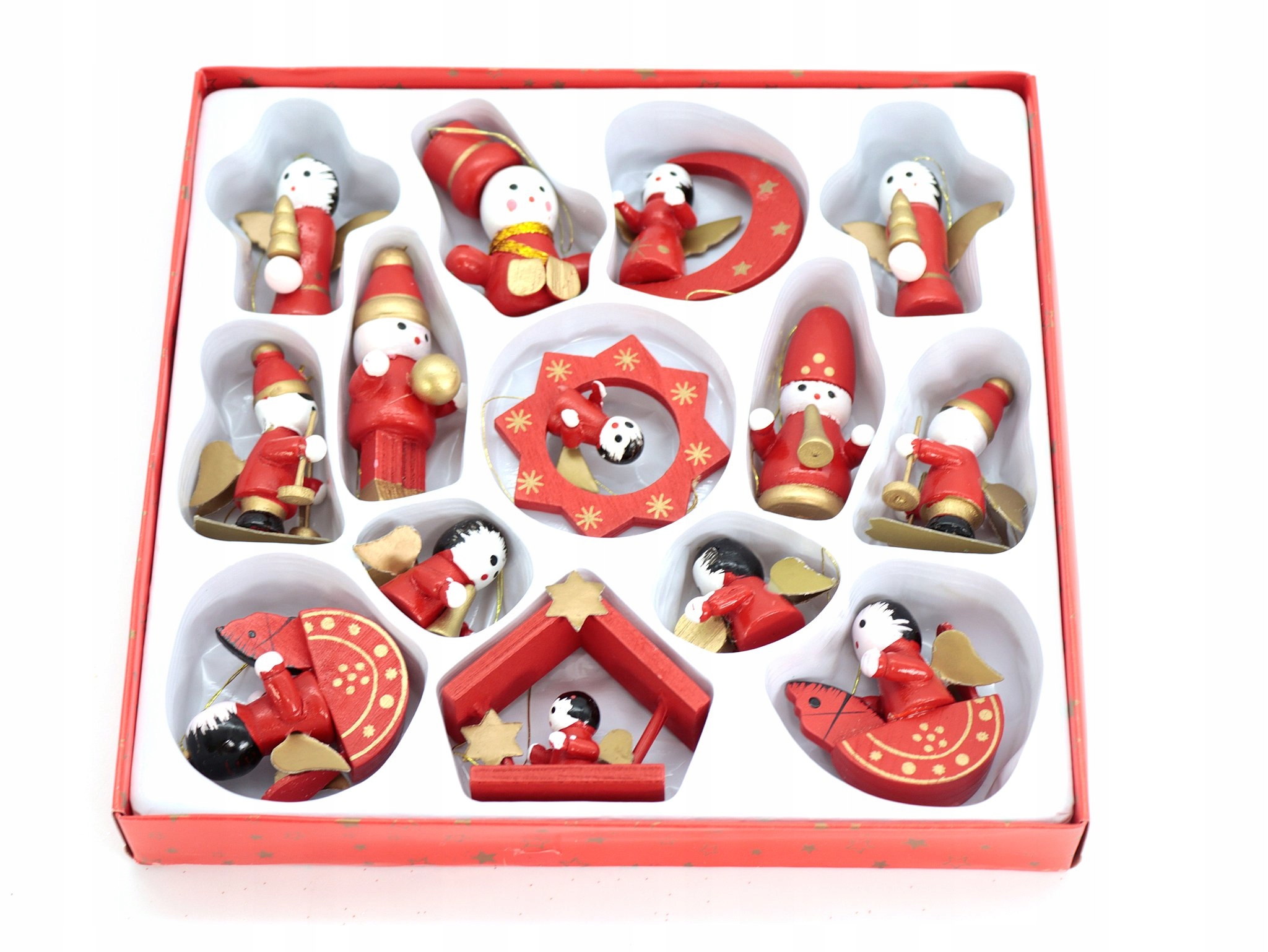 

943 14x Figurki Drewniane Zestaw Na Choinkę Święta
