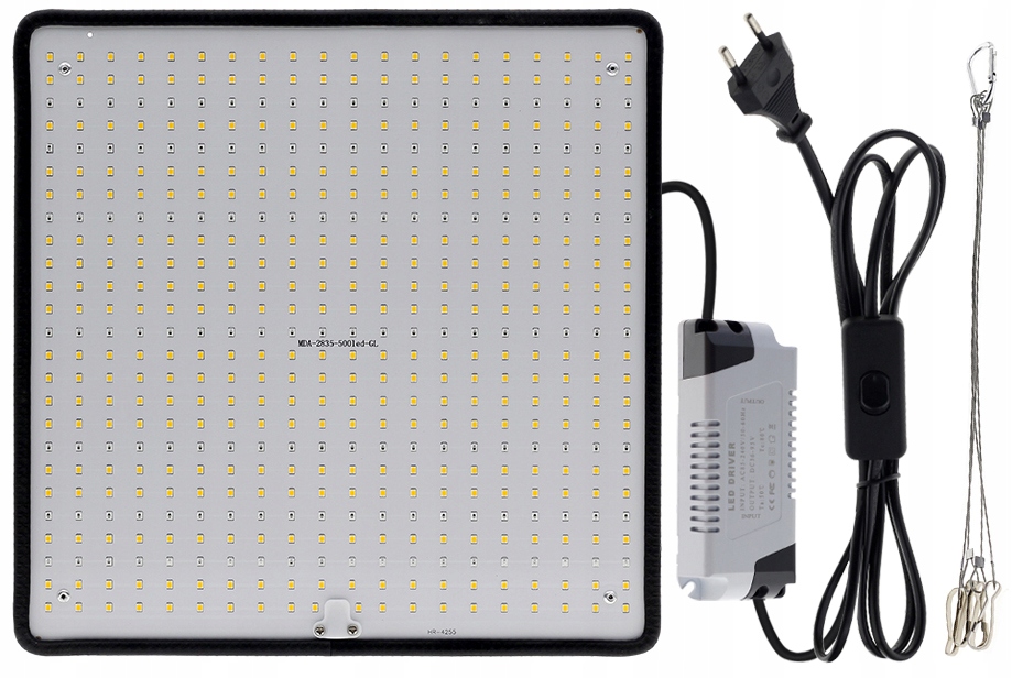 PANEL LAMPA WISZĄCA DO WZROSTU UPRAWY ROŚLIN FULL SPECTRUM 50W 500 LED Maksymalna moc 50 W