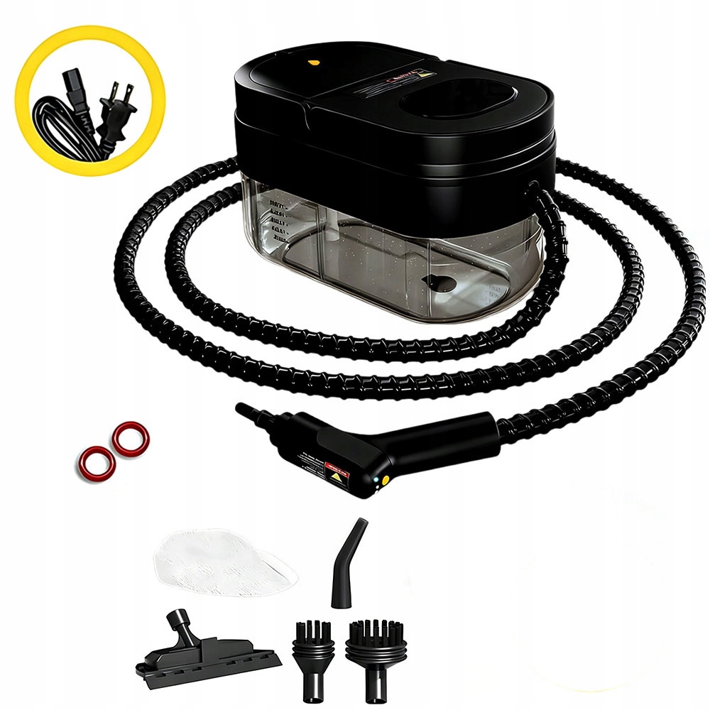 Myjka Parowa Czyścik Do Okien Parownica 1600ML 3BAR 2500W 1.5M Wąż Parowy