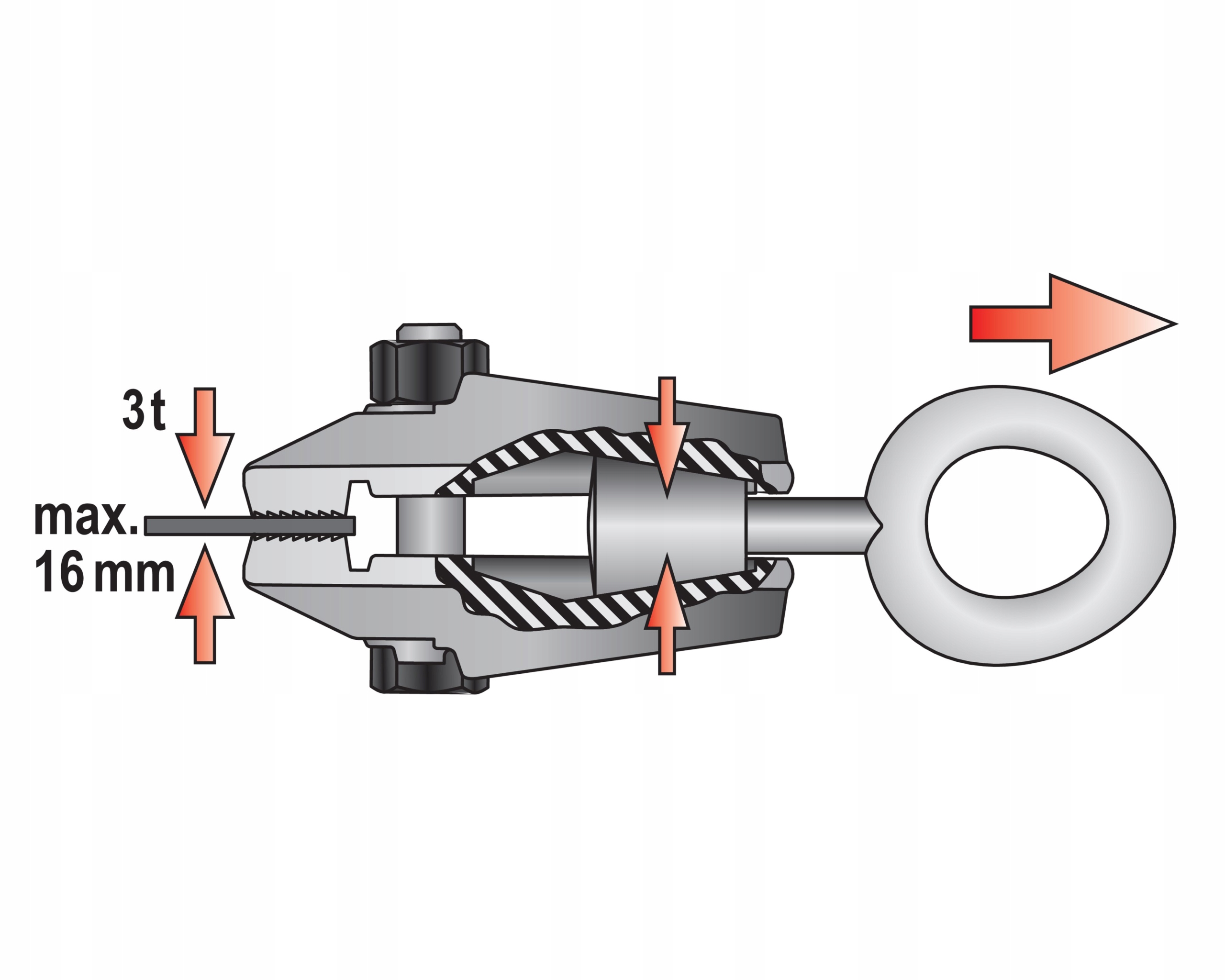 KLAMRA SAMOZACISKOWA BLACHARSKA TYP C 3T YATO Kod producenta YT-2543