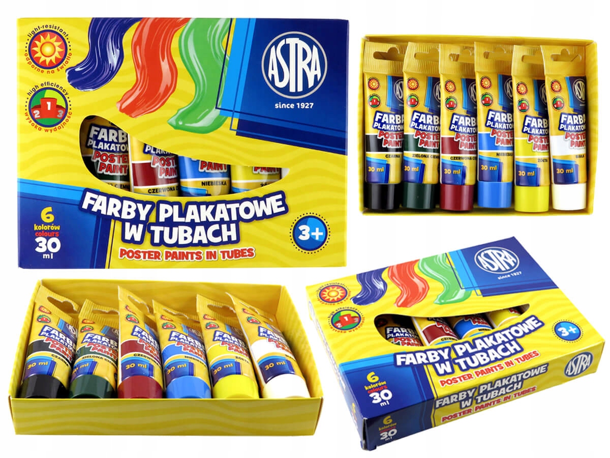 

Farby plakatowe Astra 30 ml w tubkach
