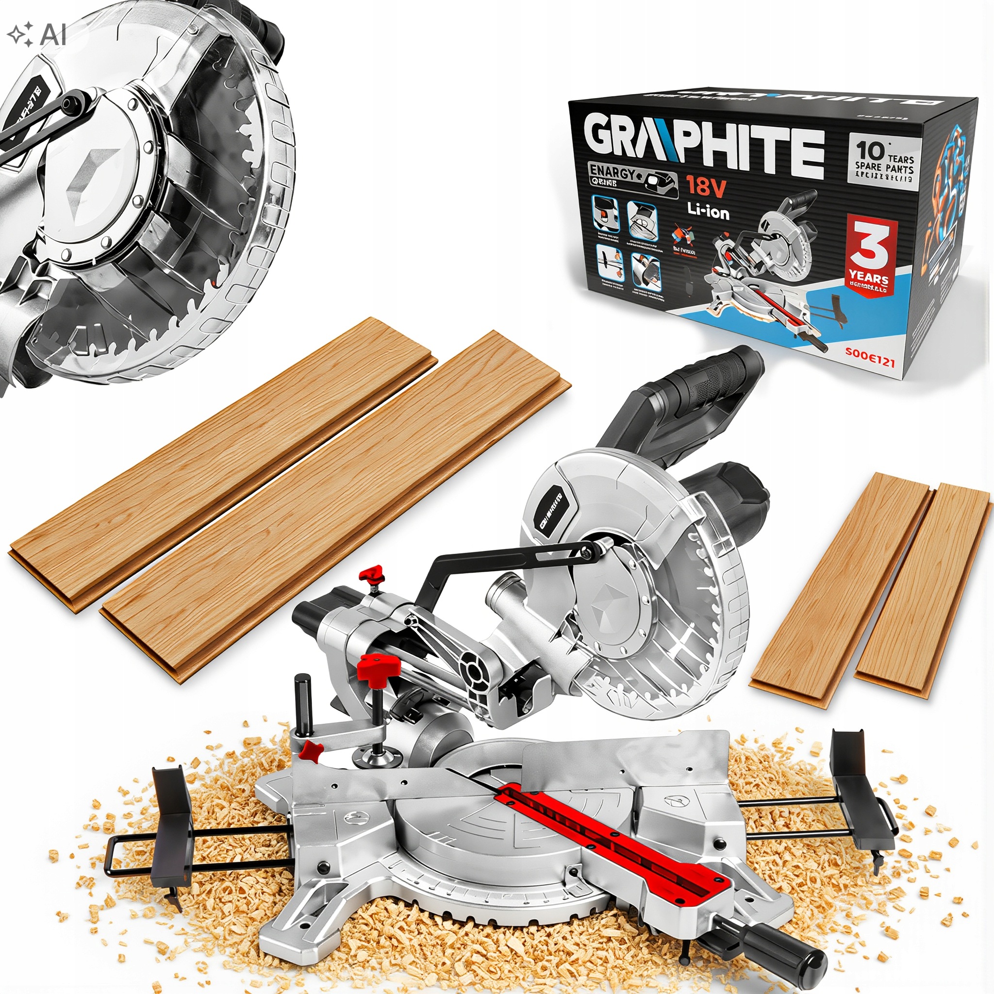 Graphite Pokosová pila Energy+ 18V Li-lon, kotouč 210x30 mm Solo 58GE121