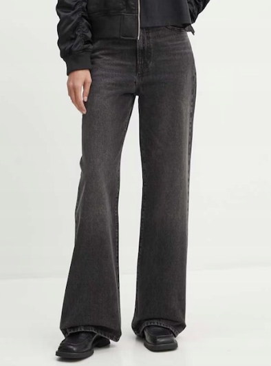 Levi's dámské džíny wide leg Ribcage Wide Leg černé A6081 W25 L31