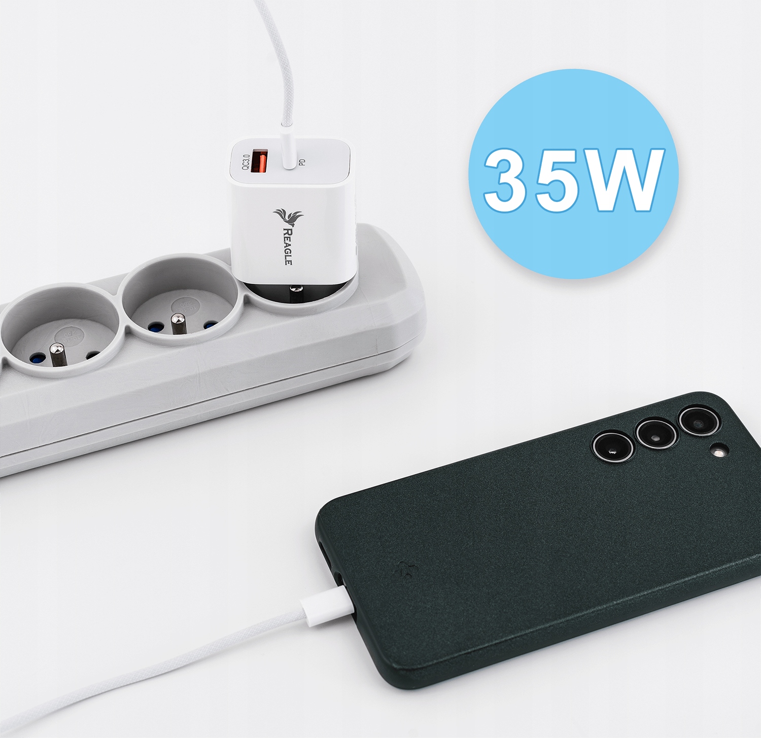 SZYBKA ŁADOWARKA 35W USB-C QC 3.0 KOSTKA ZASILACZ DO IPHONE 15 PRO GALAXY S Stan opakowania oryginalne