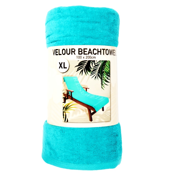 Duży welurowy ręcznik plażowy kąpielowy 100% bawełna 100x200cm XXL ręczniki