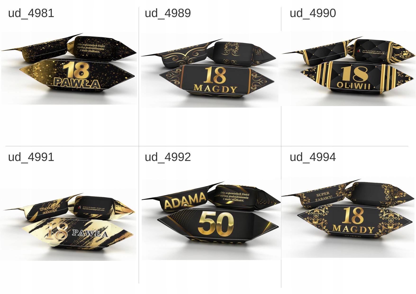 Krówki na urodziny z imieniem podziękowanie 1 kg Alestudio4All Black Rodzaj słodycze