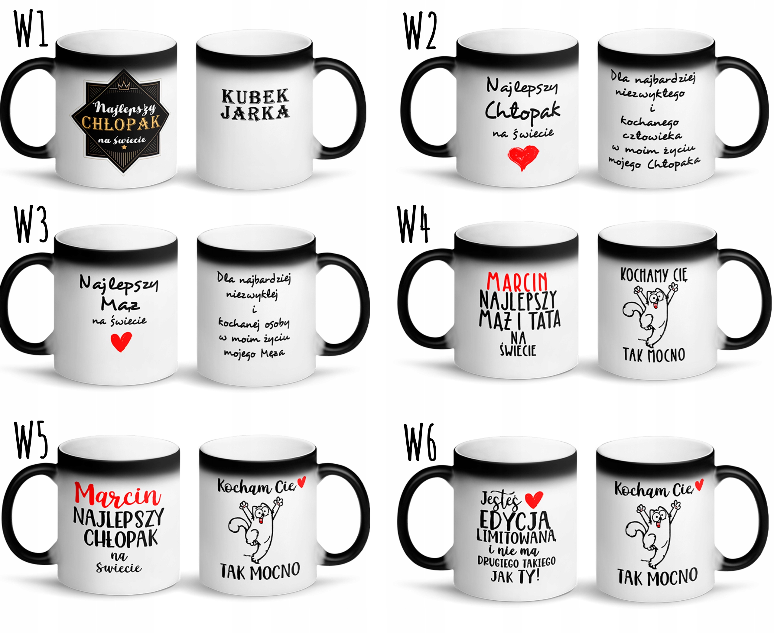 MAGICZNY KUBEK NA DZIEŃ CHŁOPAKA +IMIĘ GRATIS EAN (GTIN) 9116807247836