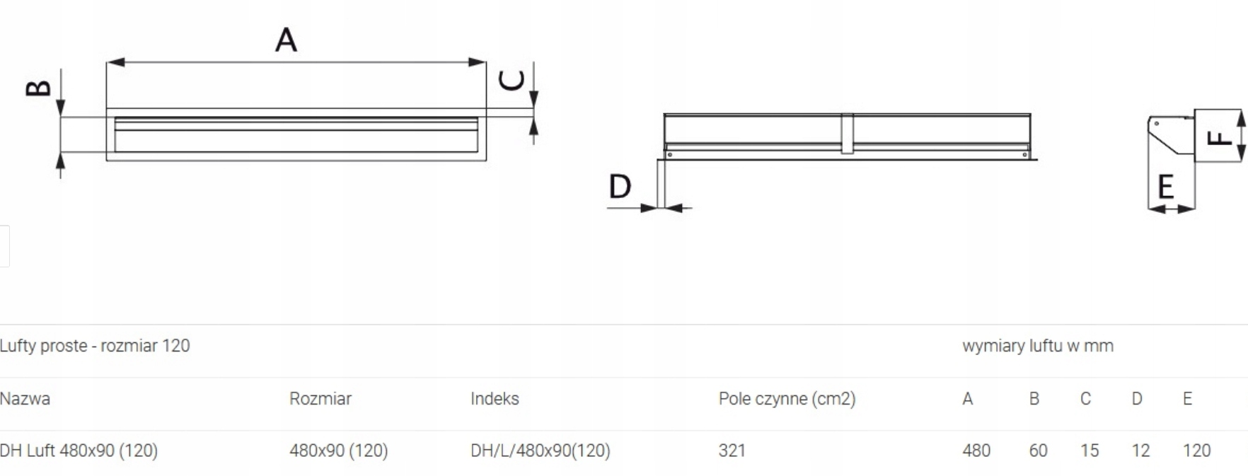 Kratka kominkowa luft 480X90 80 DEFRO HOME Michał Kominki Kolor dominujący czarny