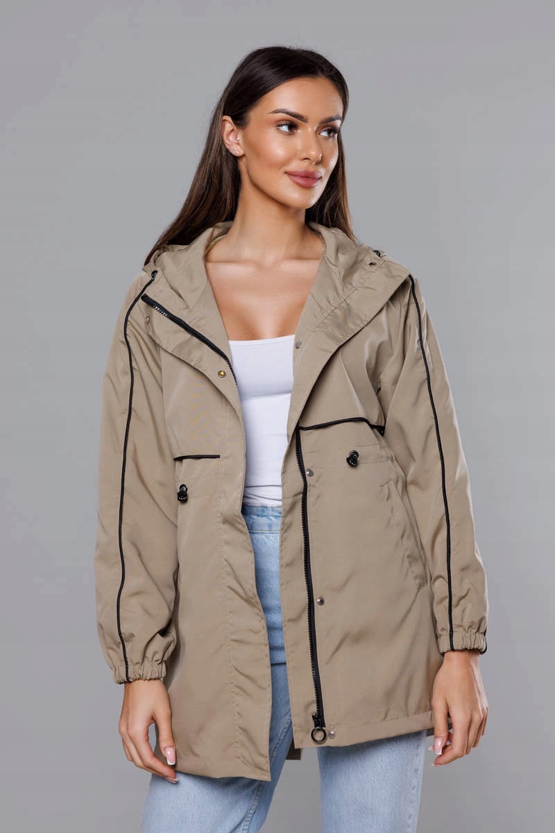 Bunda S Kapucí B8119 Béžová XXL (44)