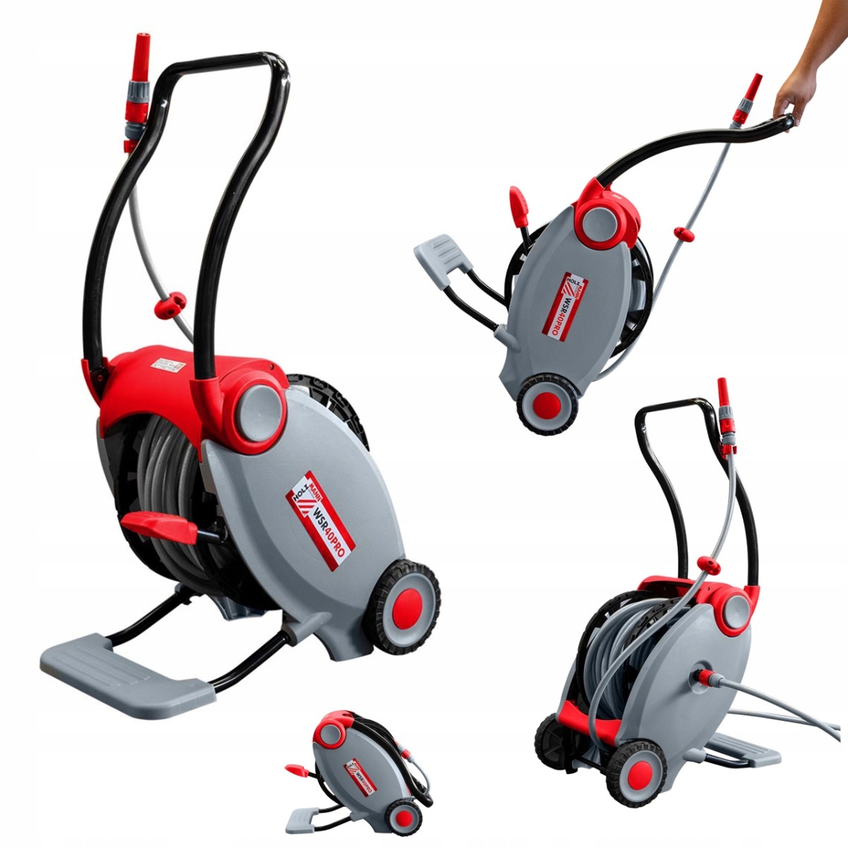 Mobilní vozík na hadice 40 m +2 m navíječ bubnu 1/2" zahradní hadice