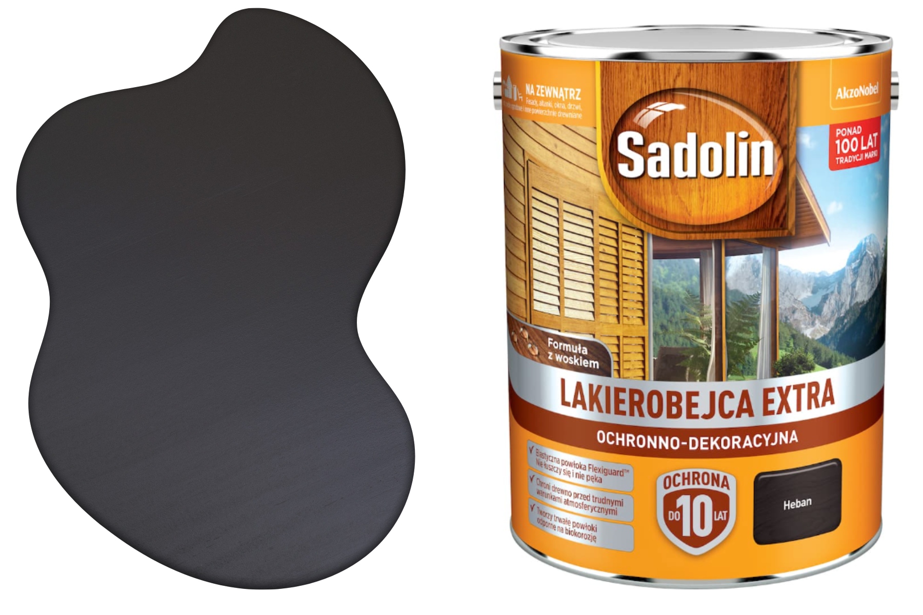 Wydajna Lazura Do Drewna Extra Ochronna Dekoracyjna Heban 5L