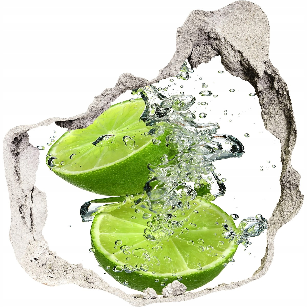 

Naklejka dziura na ścianę cegła Limonka pod wodą