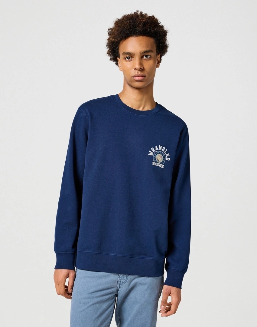 Pánská mikina Wrangler Crewneck Sweatshirt Navy 112357329 L