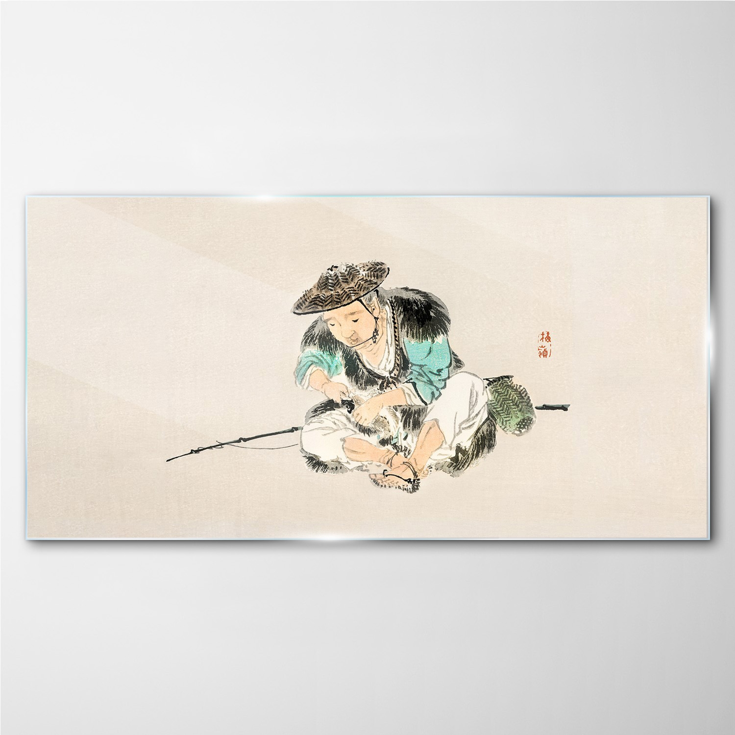 

Obraz szklany z nadrukiem na ścianę Rybak 100x50