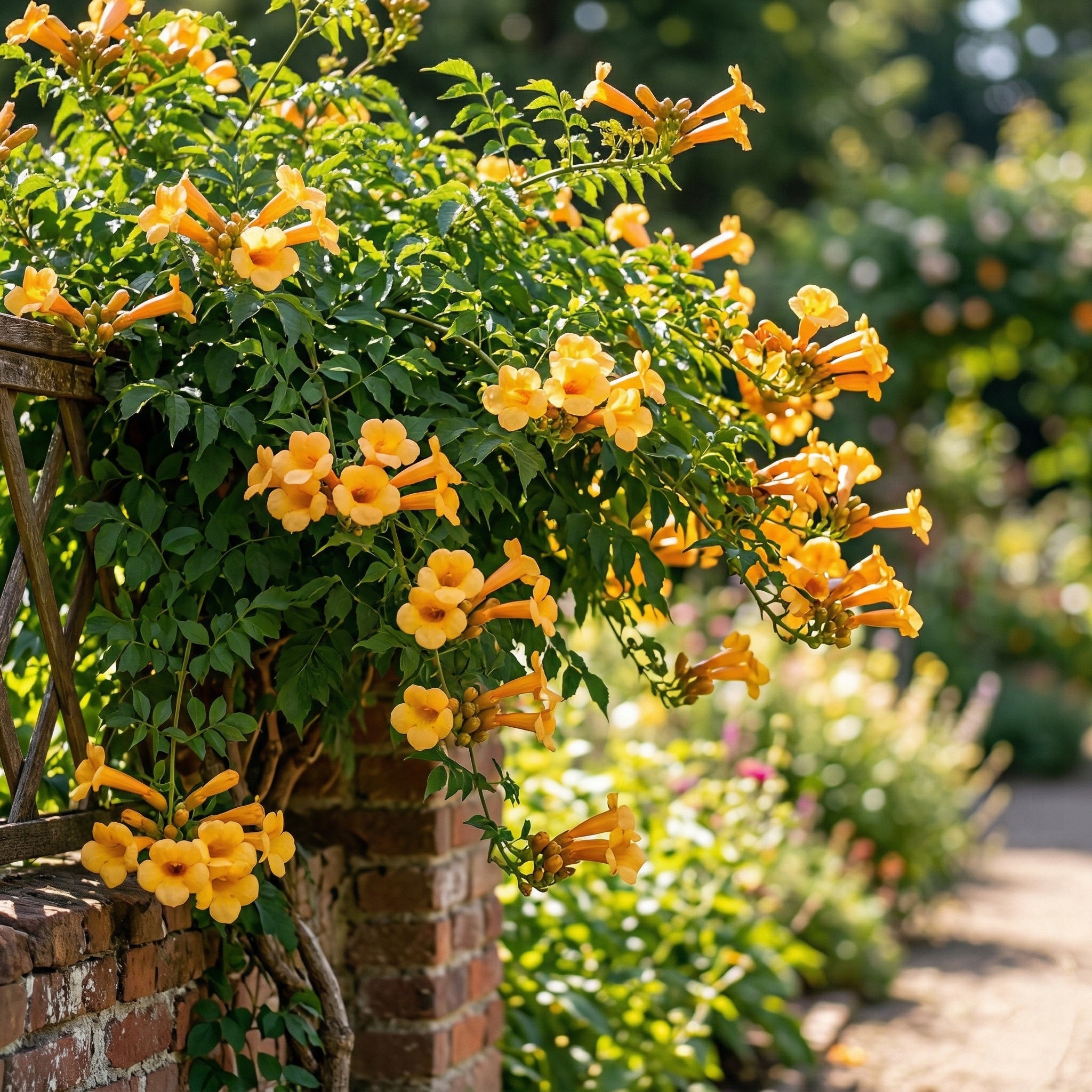 Milin amerykański FLAVA campsis radicans NAJSZYBCIEJ ROSNĄCE ŻÓŁTE PNĄCZE