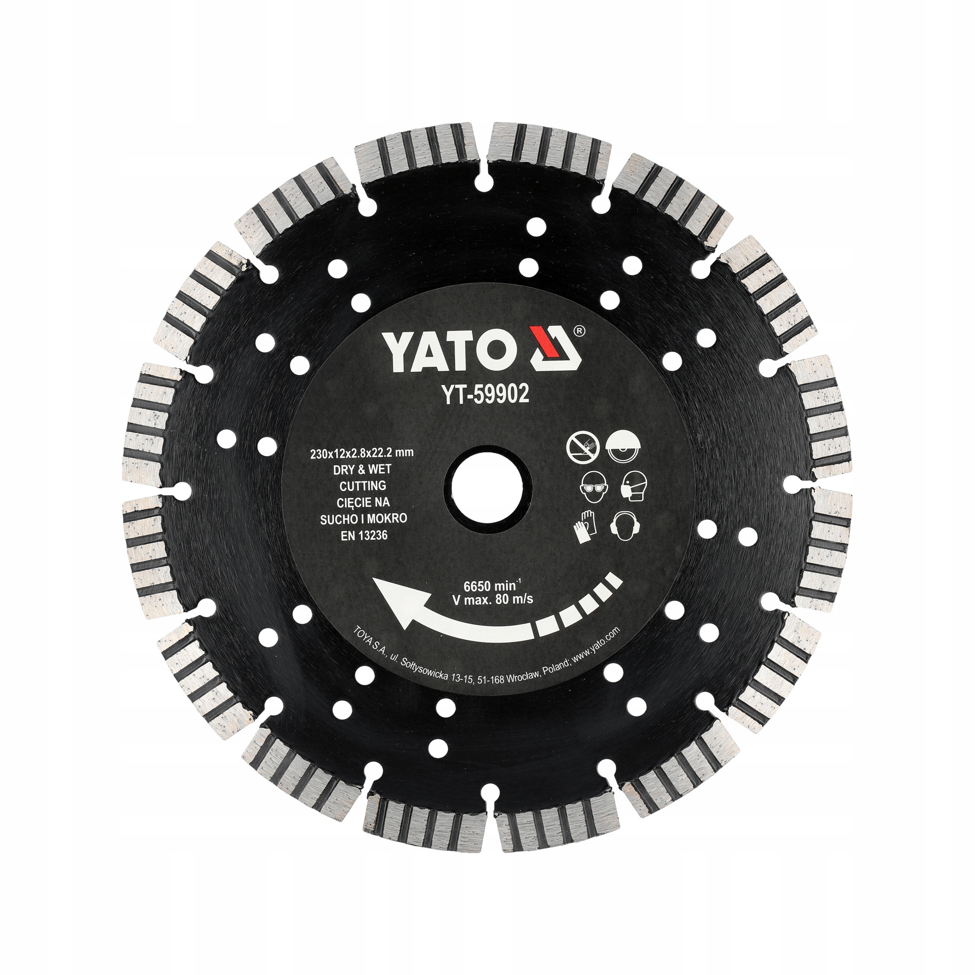 Diamantový Kotouč 230 MM Pro Betonu A Kámen, Suché/mokré Řezání Yato