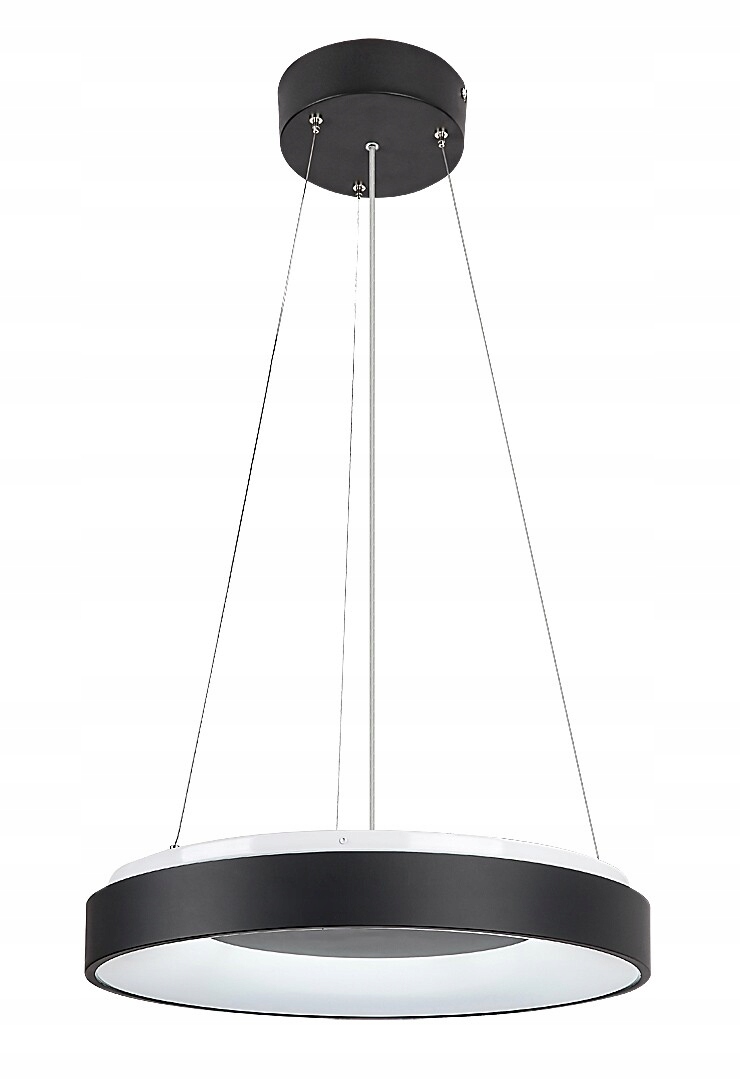 Moderný Led luster čierny okrúhly 48 cm do obývačky, variabilná farba Rabalux