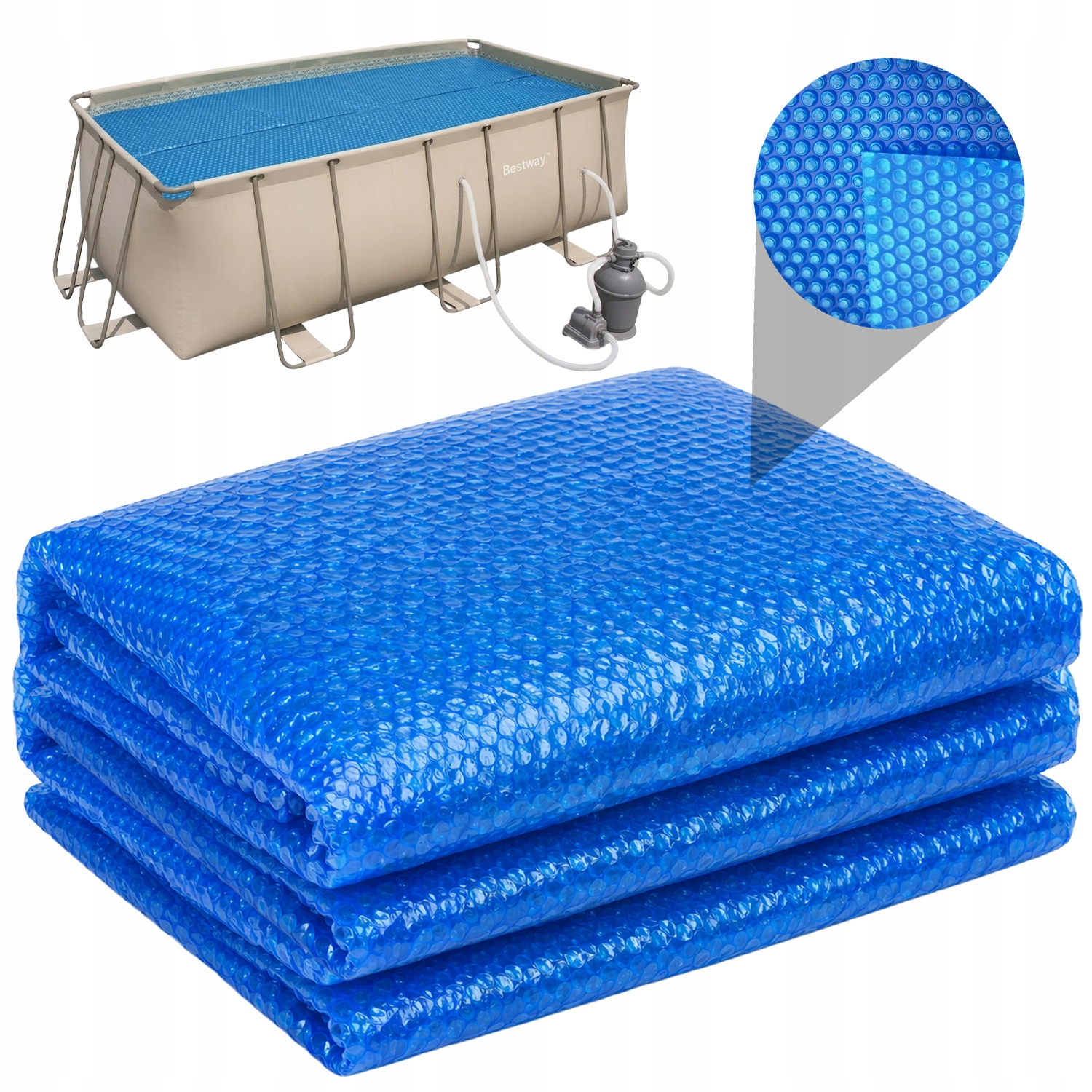 220 mikrónov solárna vykurovacia podložka pre bazén Bestway 414 x 216 cm