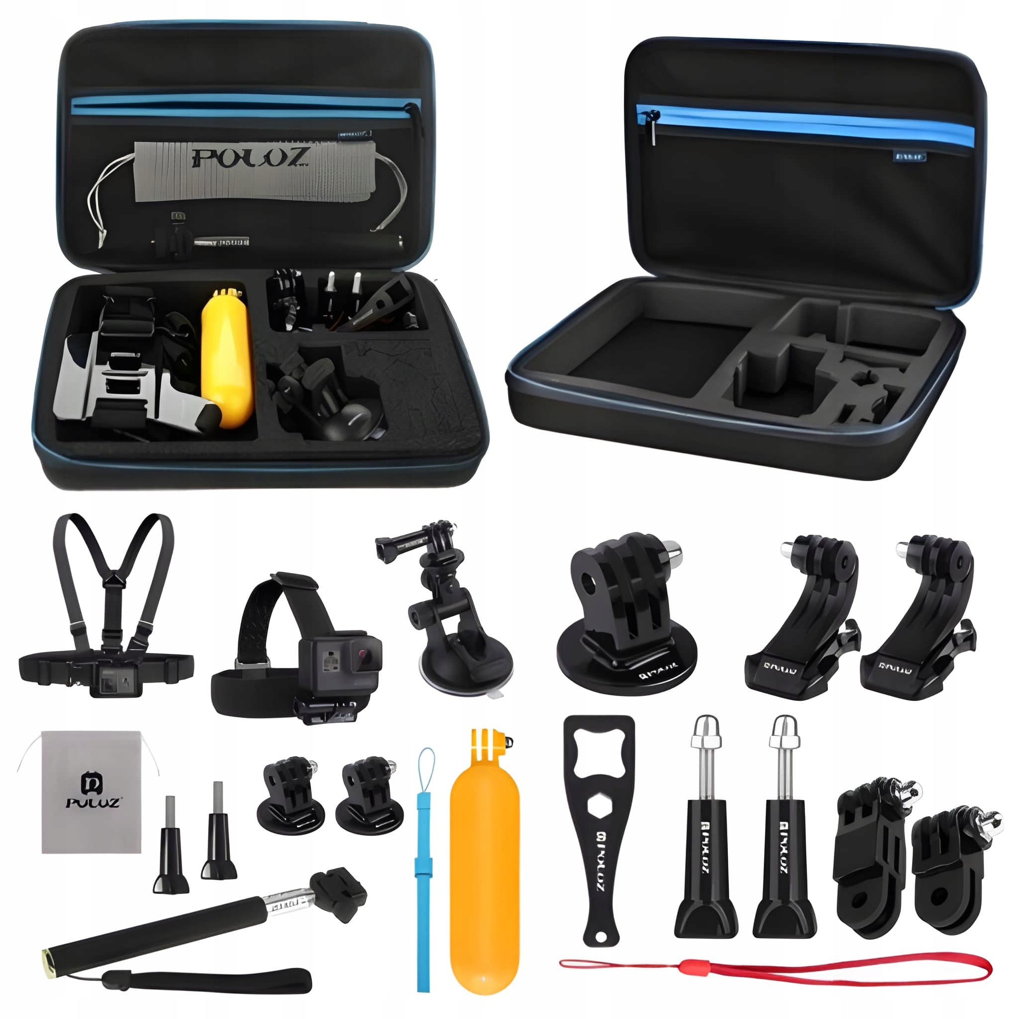 Sada 20 doplňků pro sportovní kamery Držák Upevnění Pouzdro GoPro Dji,