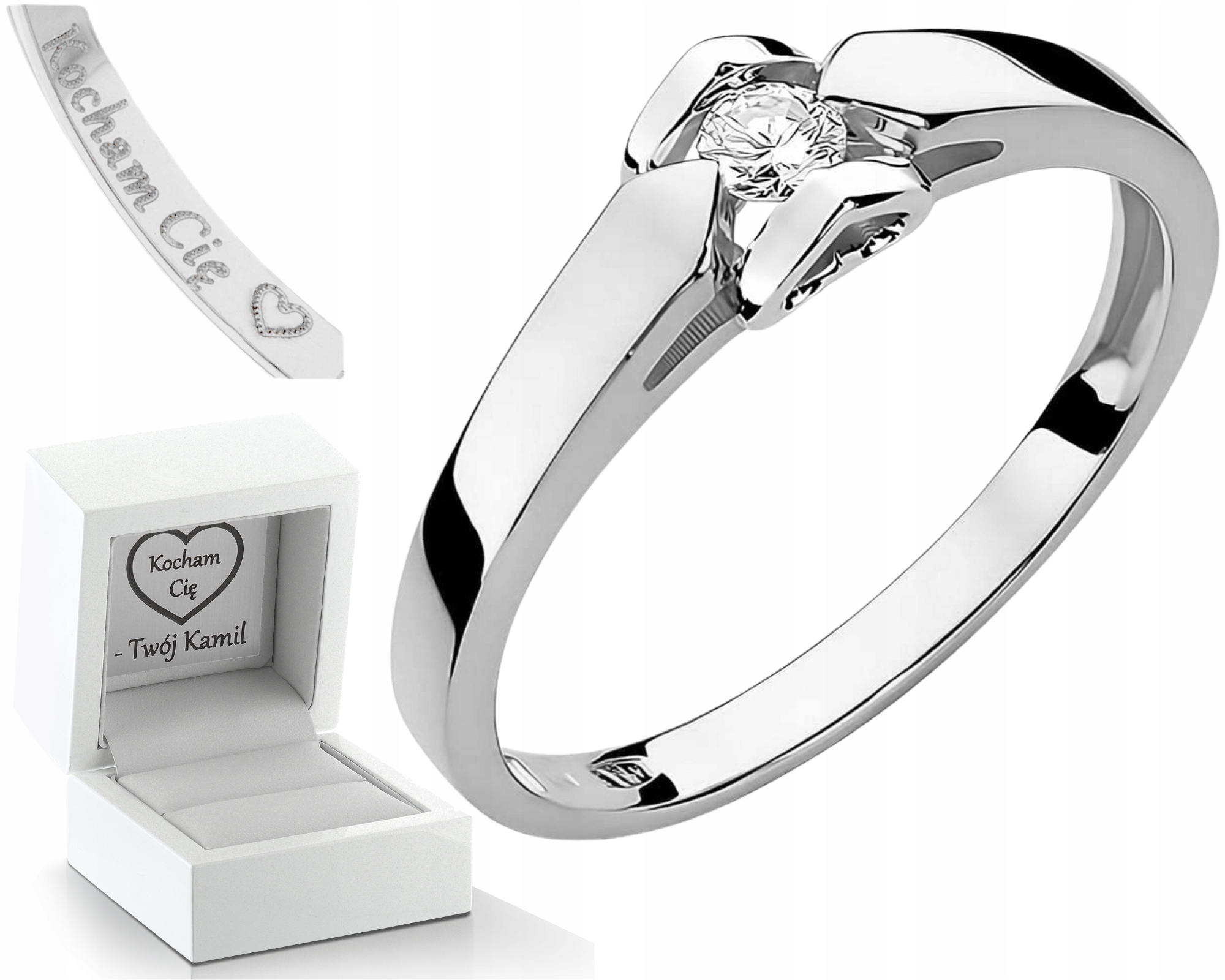 Zlatý Prstýnek S Laboratorním Diamantem V Šesti Úchytkách, Klasický