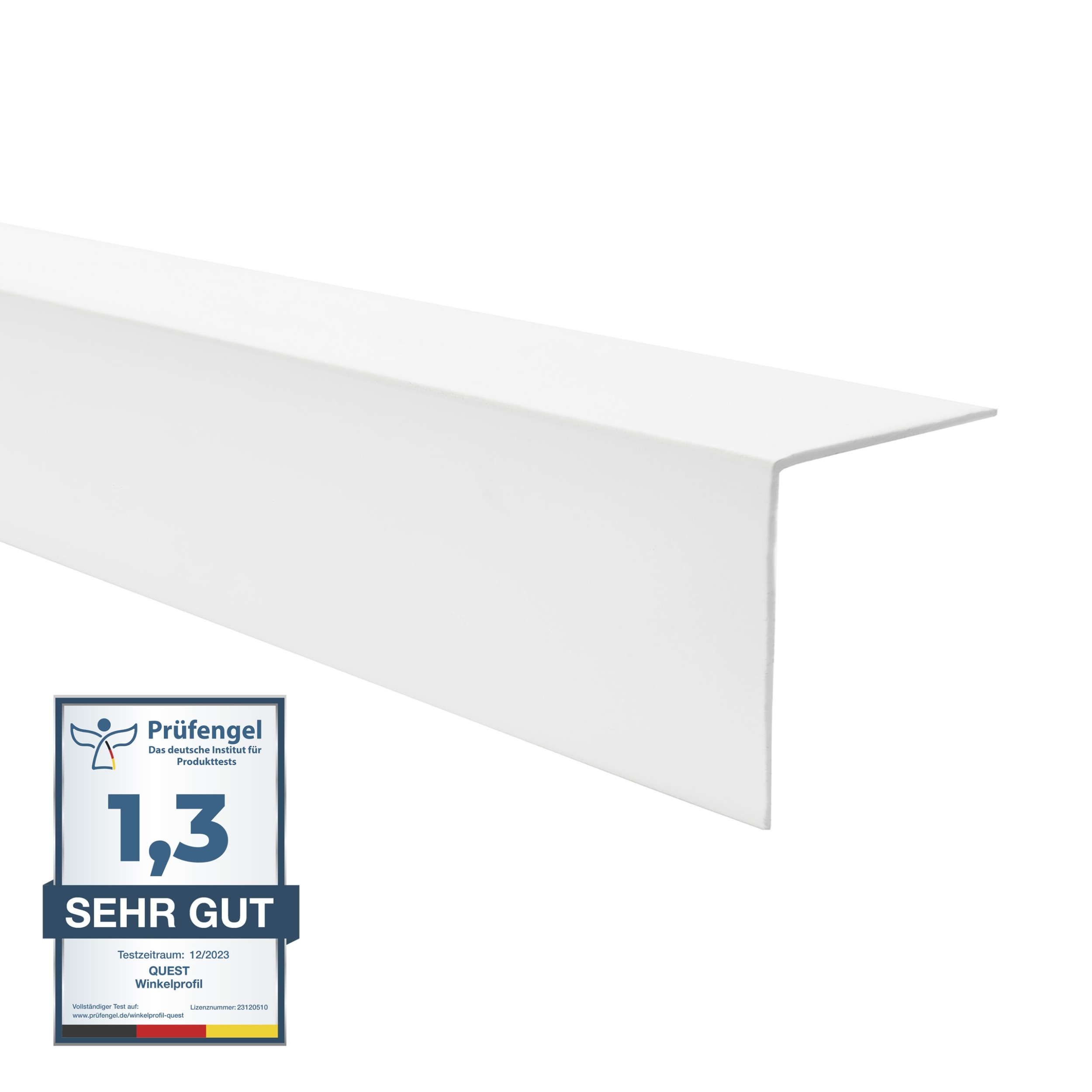 Tvrdý uholník z Pvc, dekoratívny uhlový profil, 20x10, biely, 1 m