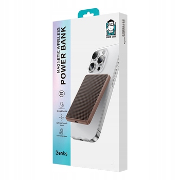 Benks Power bank 5000mAh MP15 Tint Gold Typ C z ładowaniem indukcyjnym