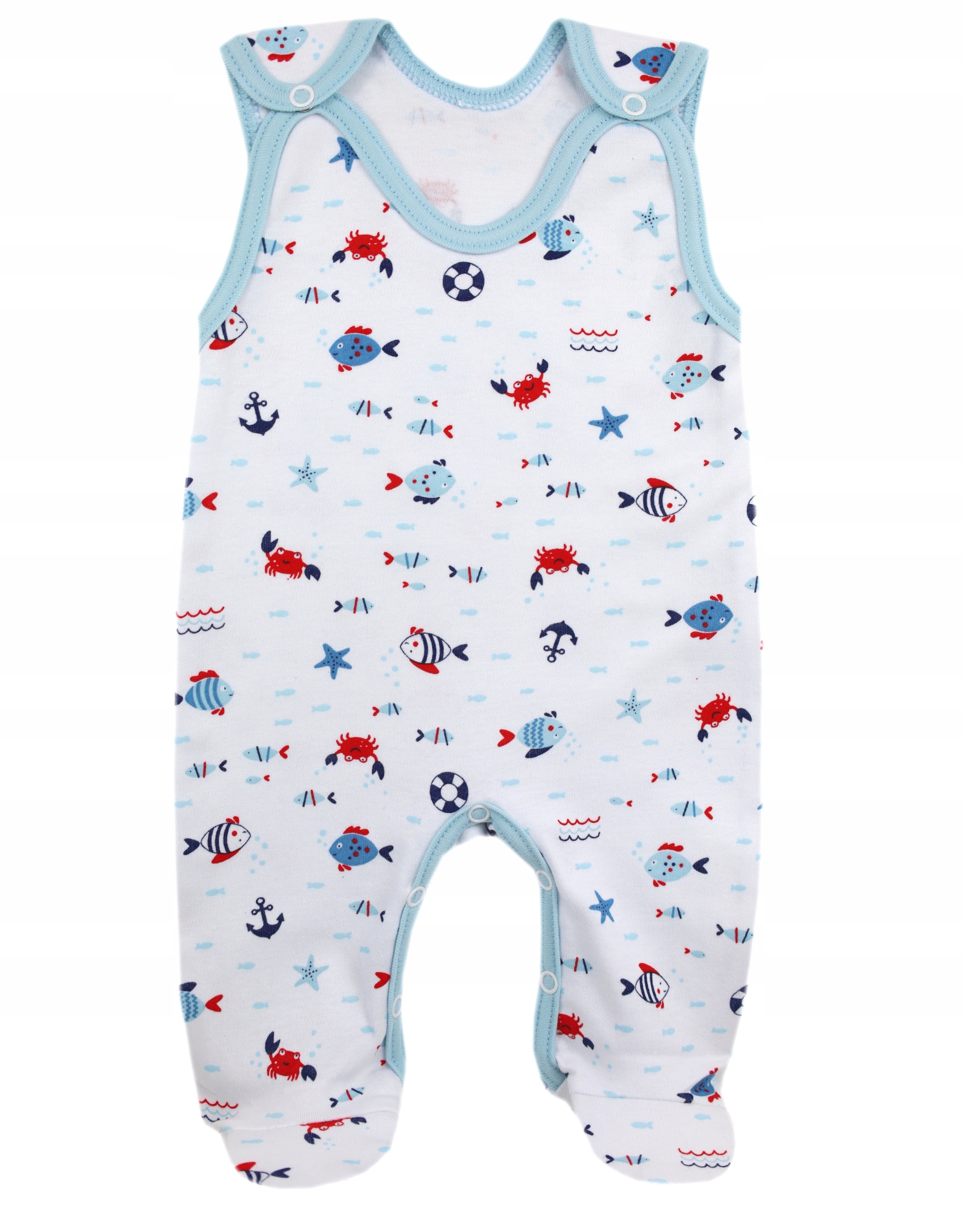 ŚPIOCHY NIEMOWLĘCE ŚPIOSZKI BAWEŁNIANE ROZPINANE r.74 RYBKI /1/ Kod producenta 561/1/74