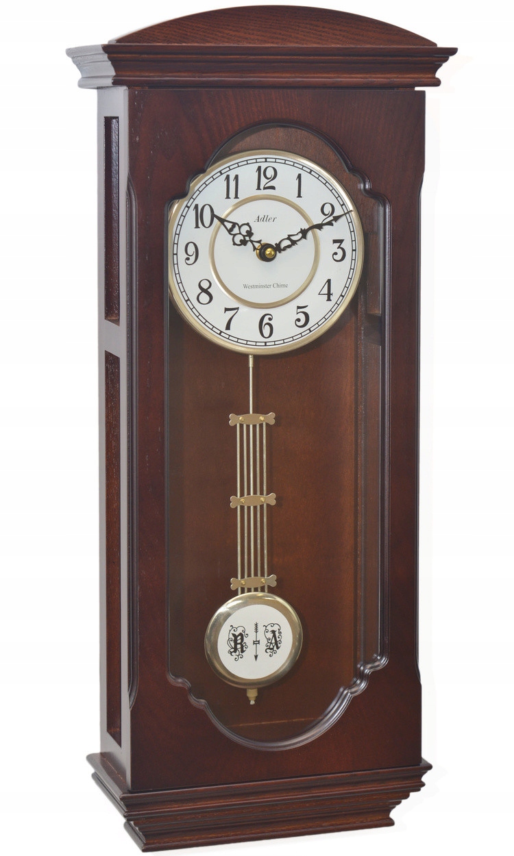 Zegar szafkowy z Wahadłem Adler 20039A-W Melodie/Kurant 26x61 cm