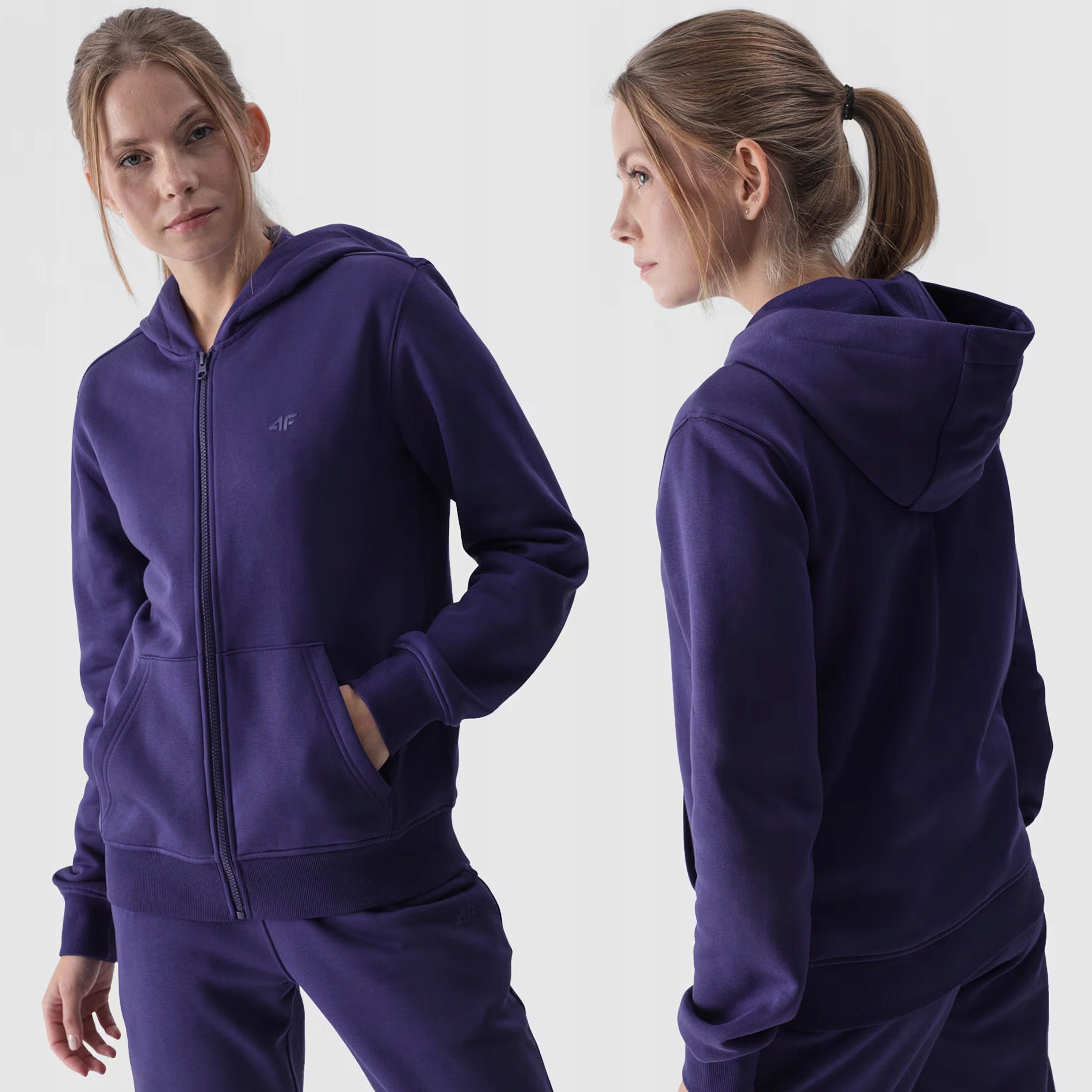 BLUZA DAMSKA M 4F ROZPINANA Z KAPTUREM BASIC TSWSF1467 AW24