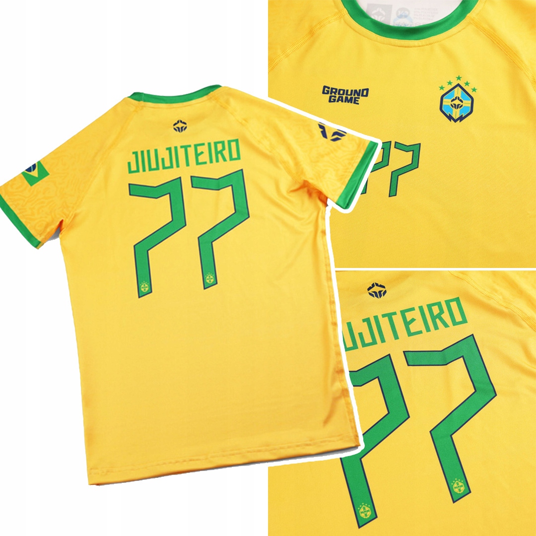 Rashguard Dziecięcy Ground Game Brazil Football Żółty r. 128 cm