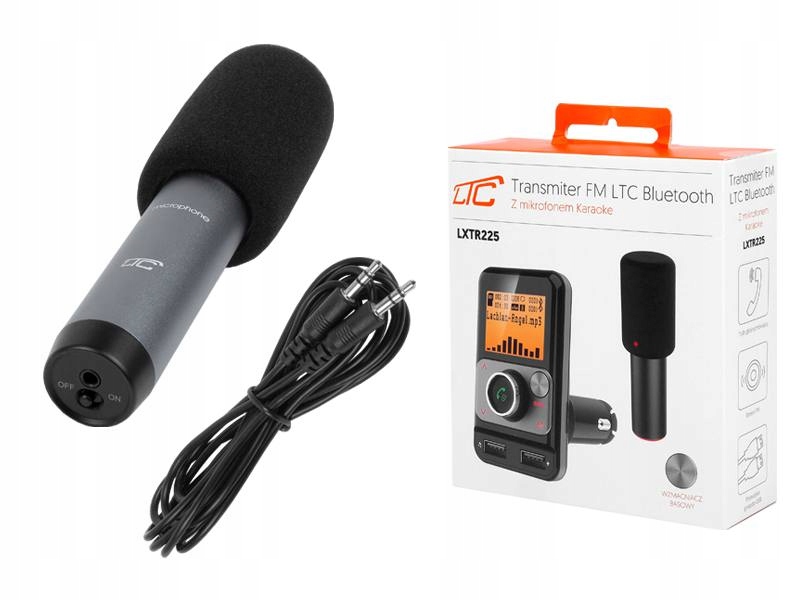 TRANSMITER FM BLUETOOTH 2xUSB QC 2.4A AUX MIKROFON Kod producenta Transmiter TR225