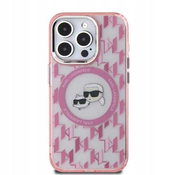 Etui Karl Lagerfeld IML Monogram Karl Choupette Head MagSafe na iPhone 15