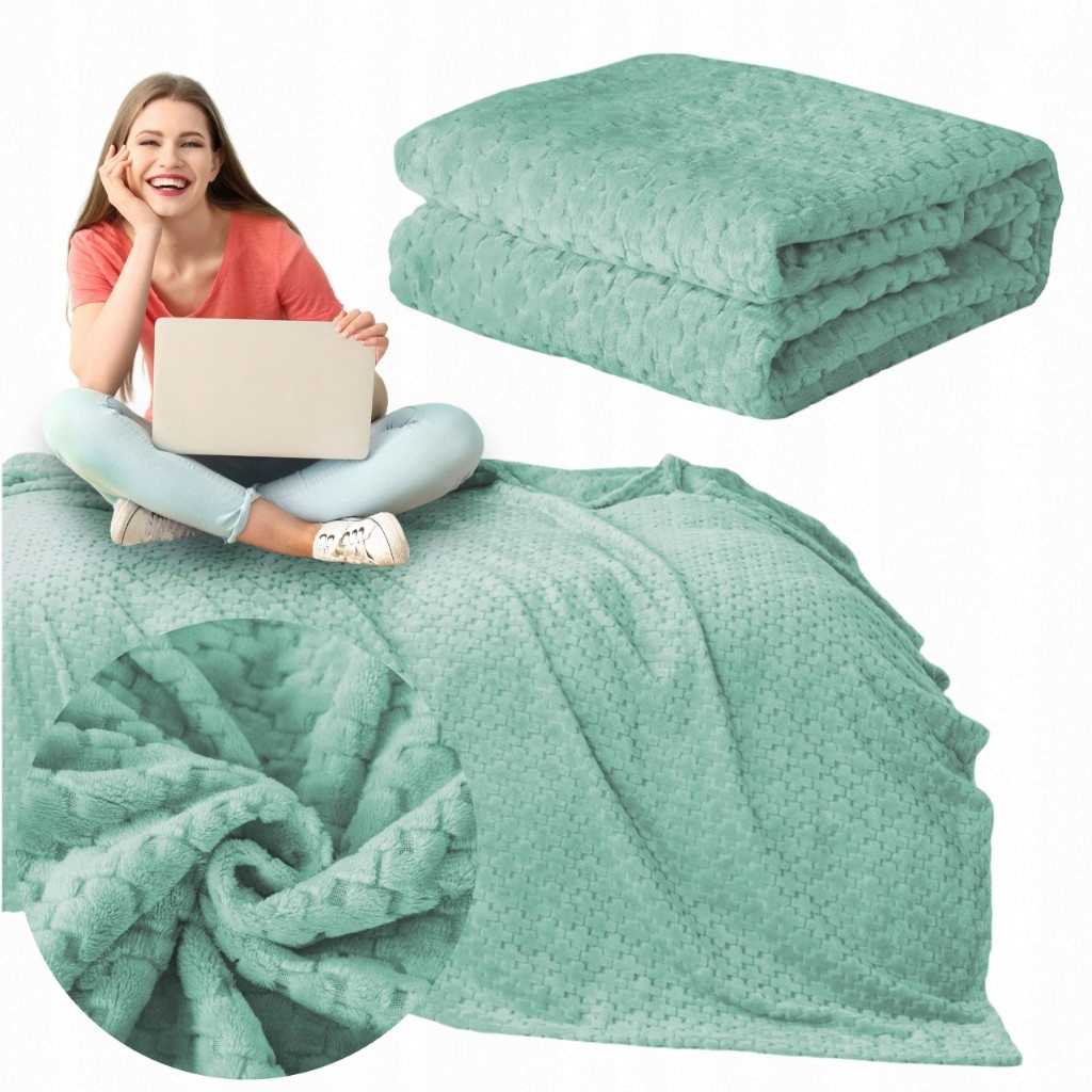 Deka 200x220 Mikrofibra Lisovaná Plyšová měkká přikrývka na postel Gediz