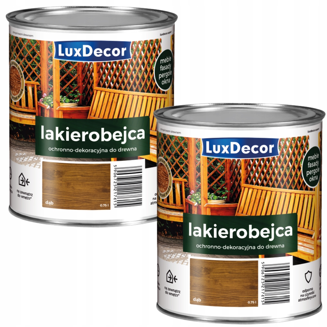 Sada 2 Ks – Luxdecor Dekorativní Lak Na Dřevo 0,75 L Dub