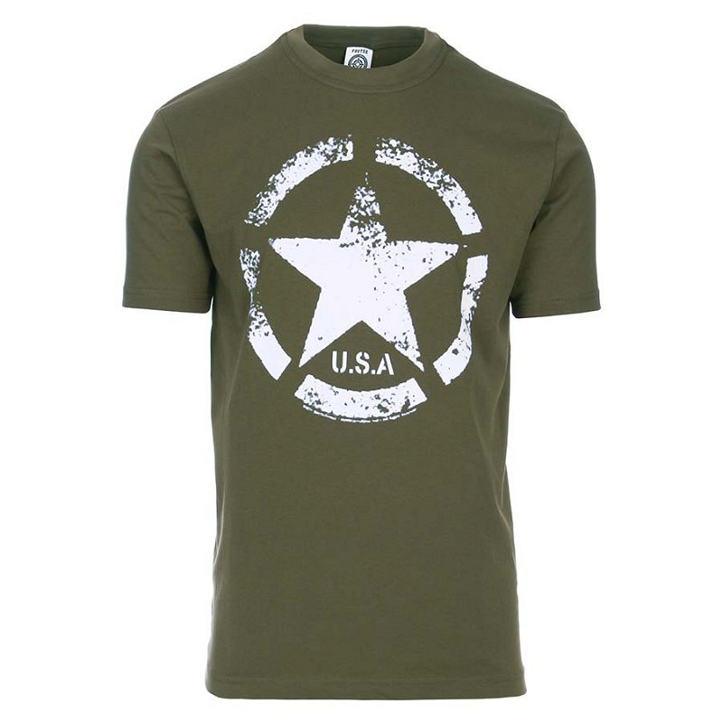 T-shirt Fostex Vintage Us Army Star M bawełna Fostee zielona
