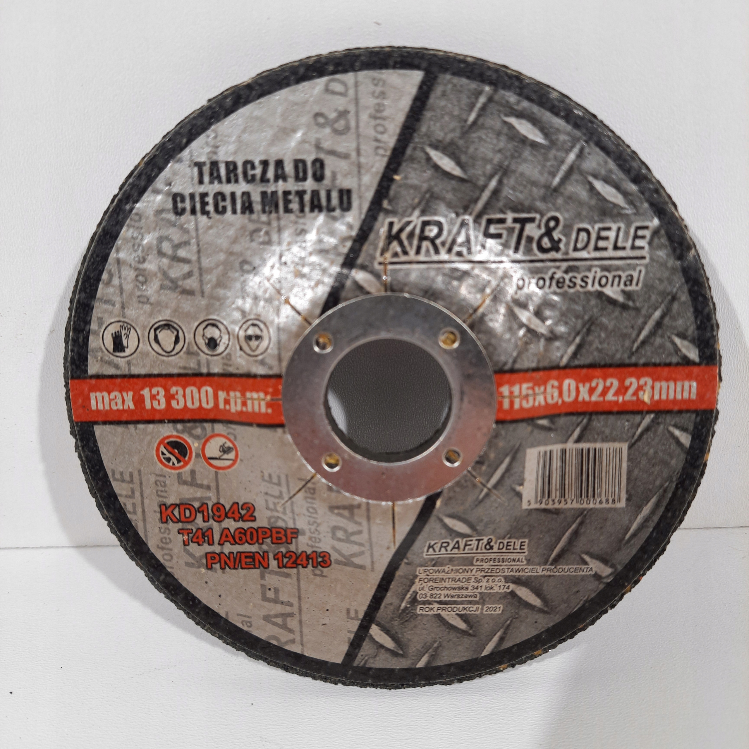 

Tarcza do szlifowania metalu 115x6,0 mm KD1942